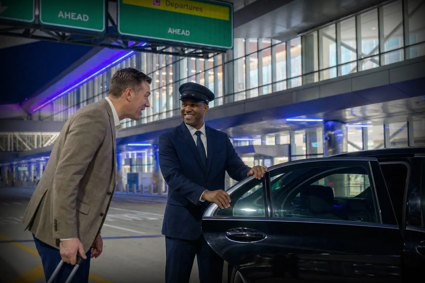 Professional car service for LaGuardia LGA Airport with luxury vehicle and chauffeur