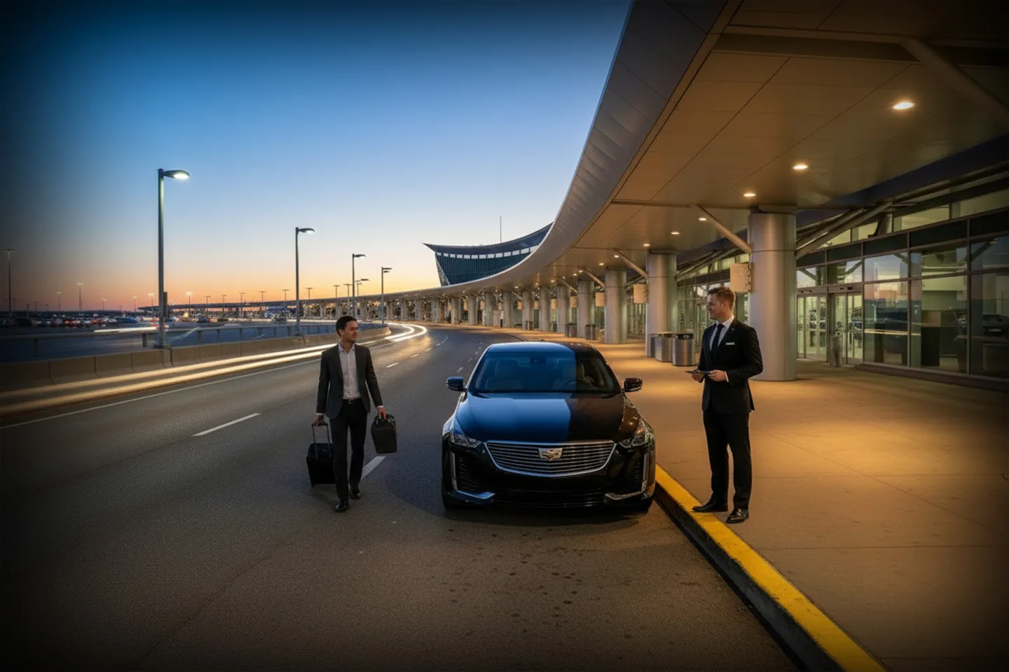 Private luxury car service providing airport transfer at Buffalo Niagara International Airport