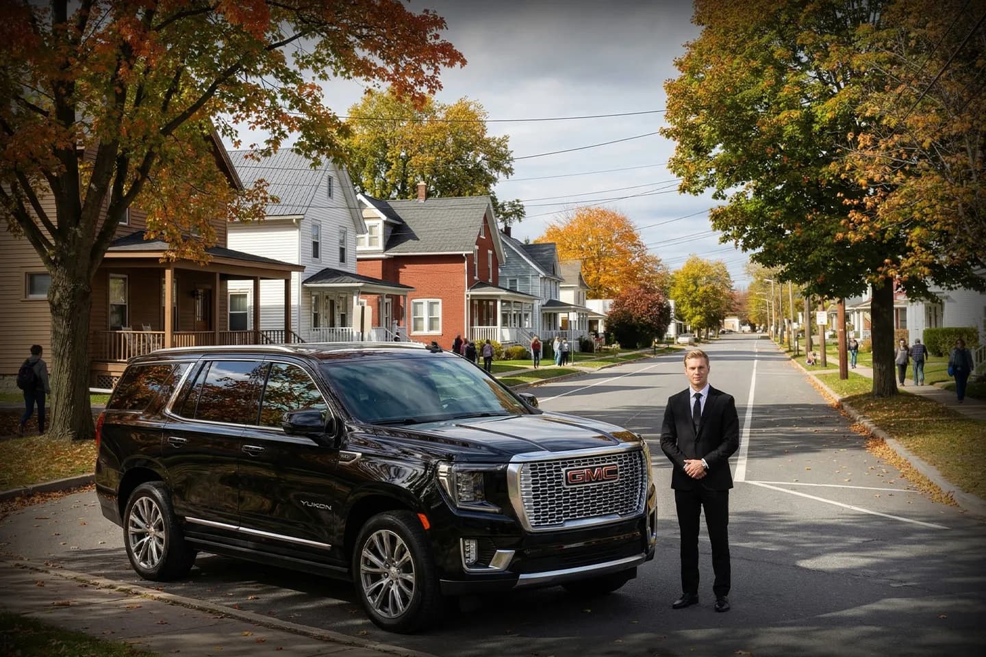 Premium black car from Fulton car service