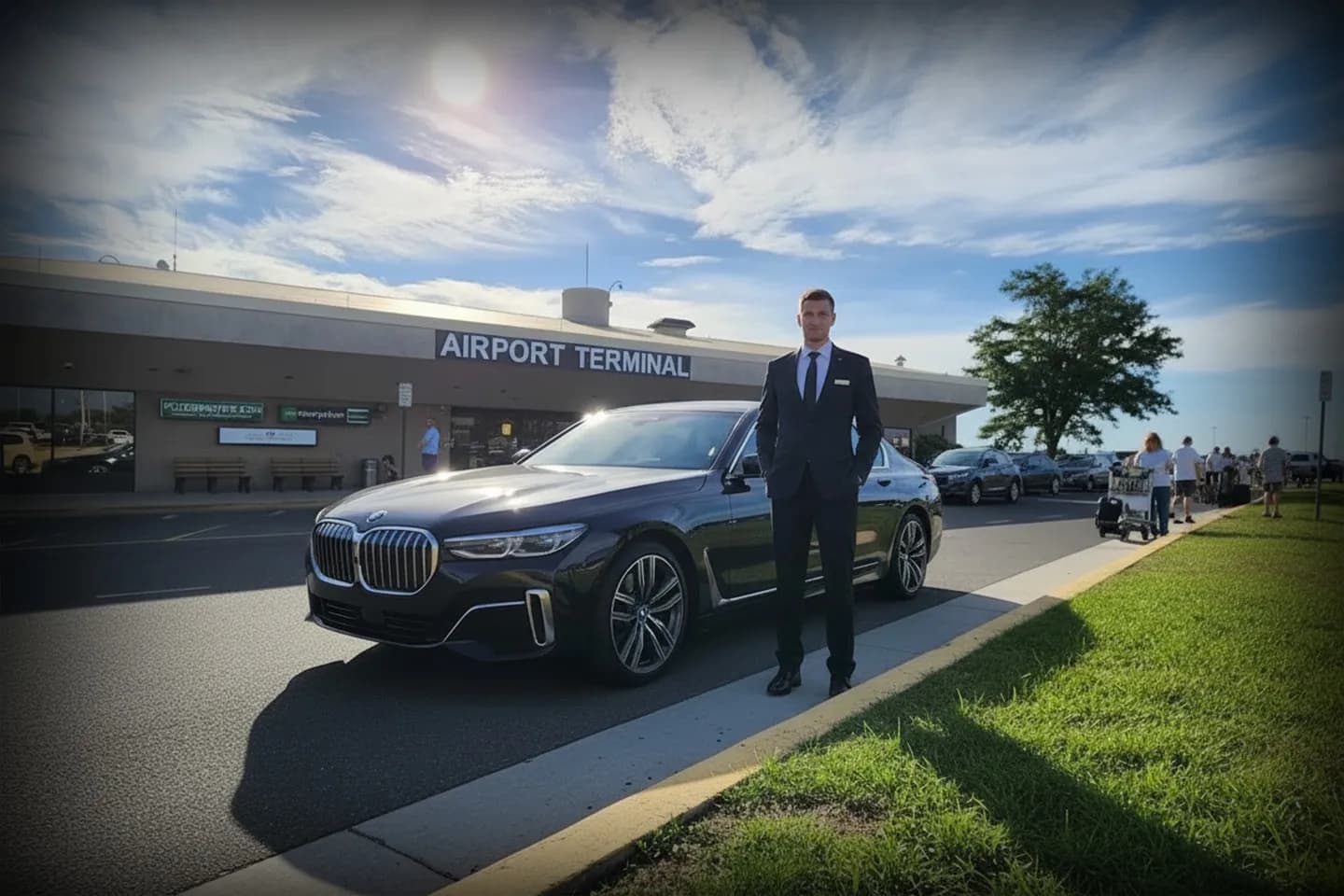 Private luxury car service providing airport transfer at Trenton–Mercer Airport