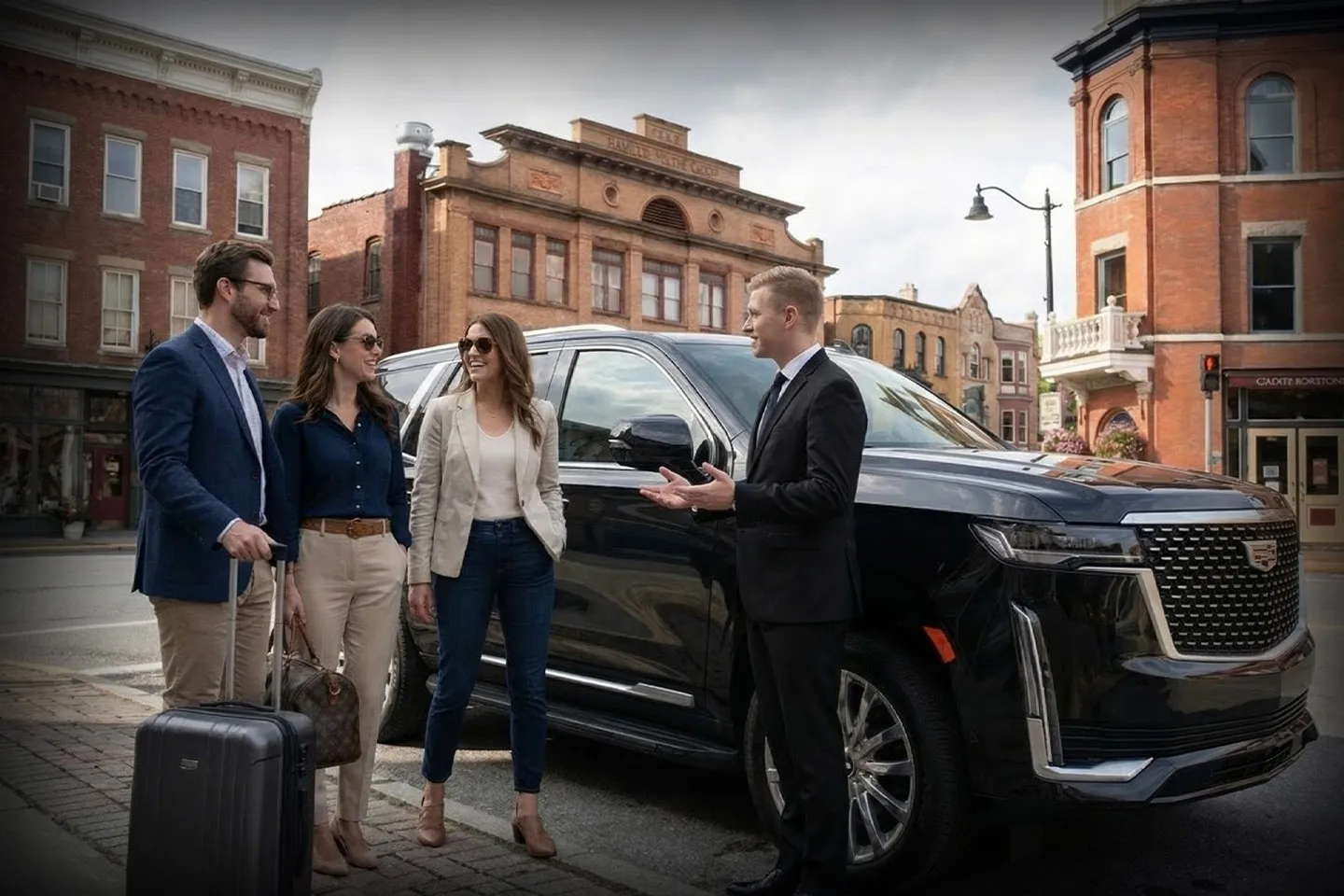 Black luxury sedan from Madison car service in Madison, NY