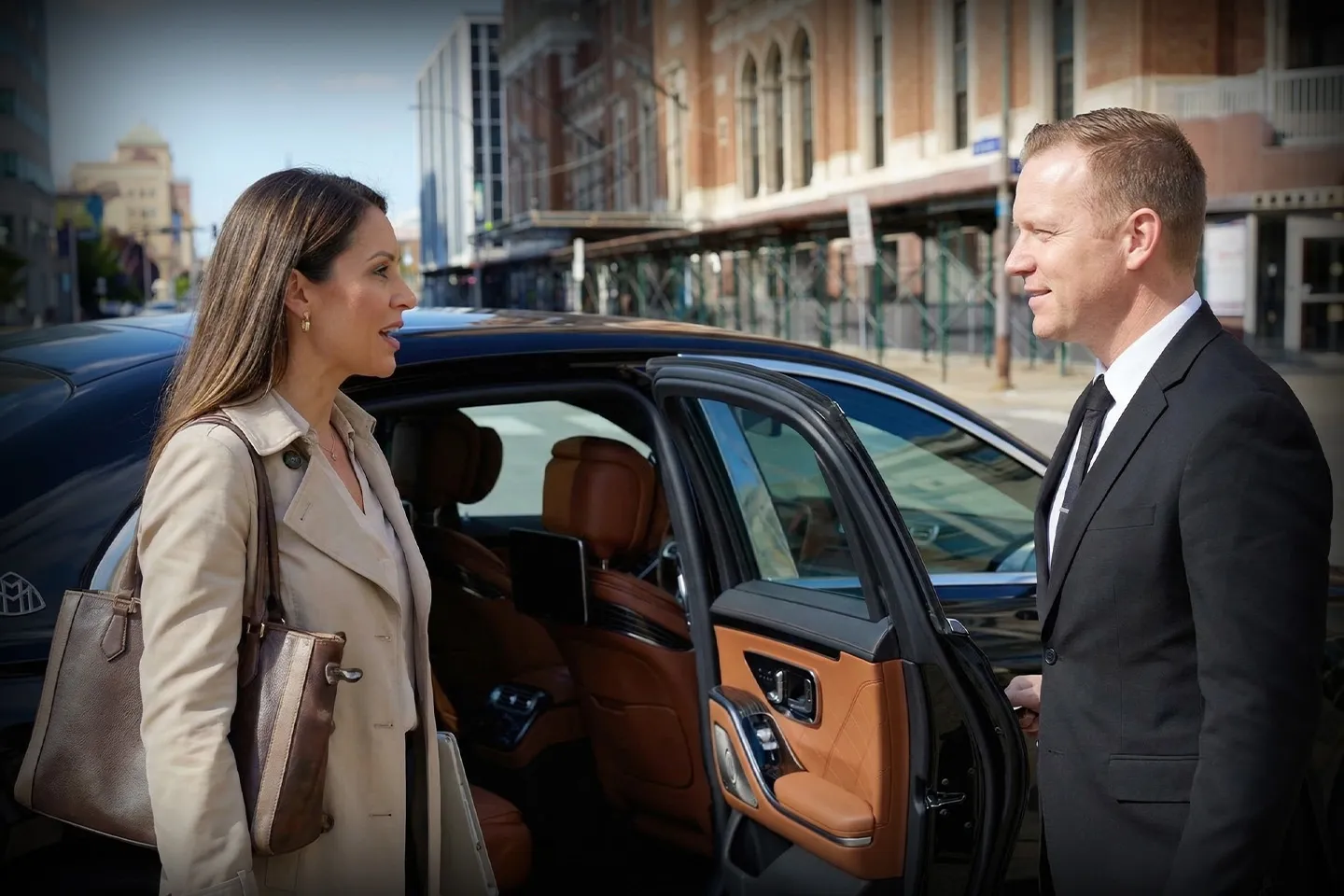 Luxury black sedan for Niagara car service transportation