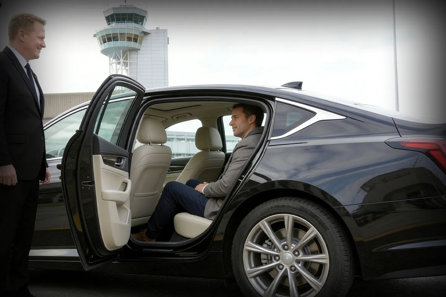 Luxury black car service for pickup and drop-off at Philadelphia International Airport, Pennsylvania