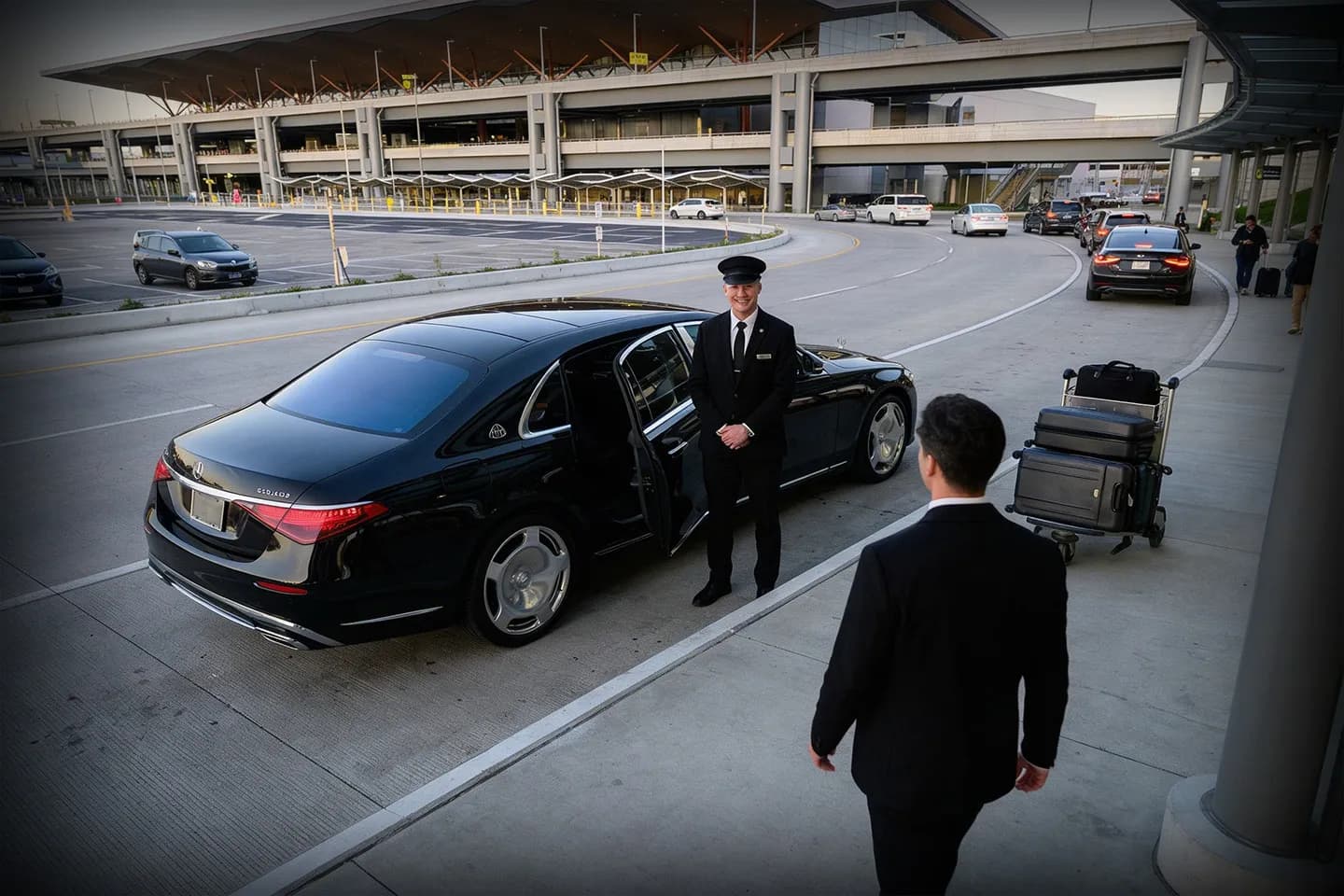 Private luxury car service for local airport transfers at Pittsburgh International Airport