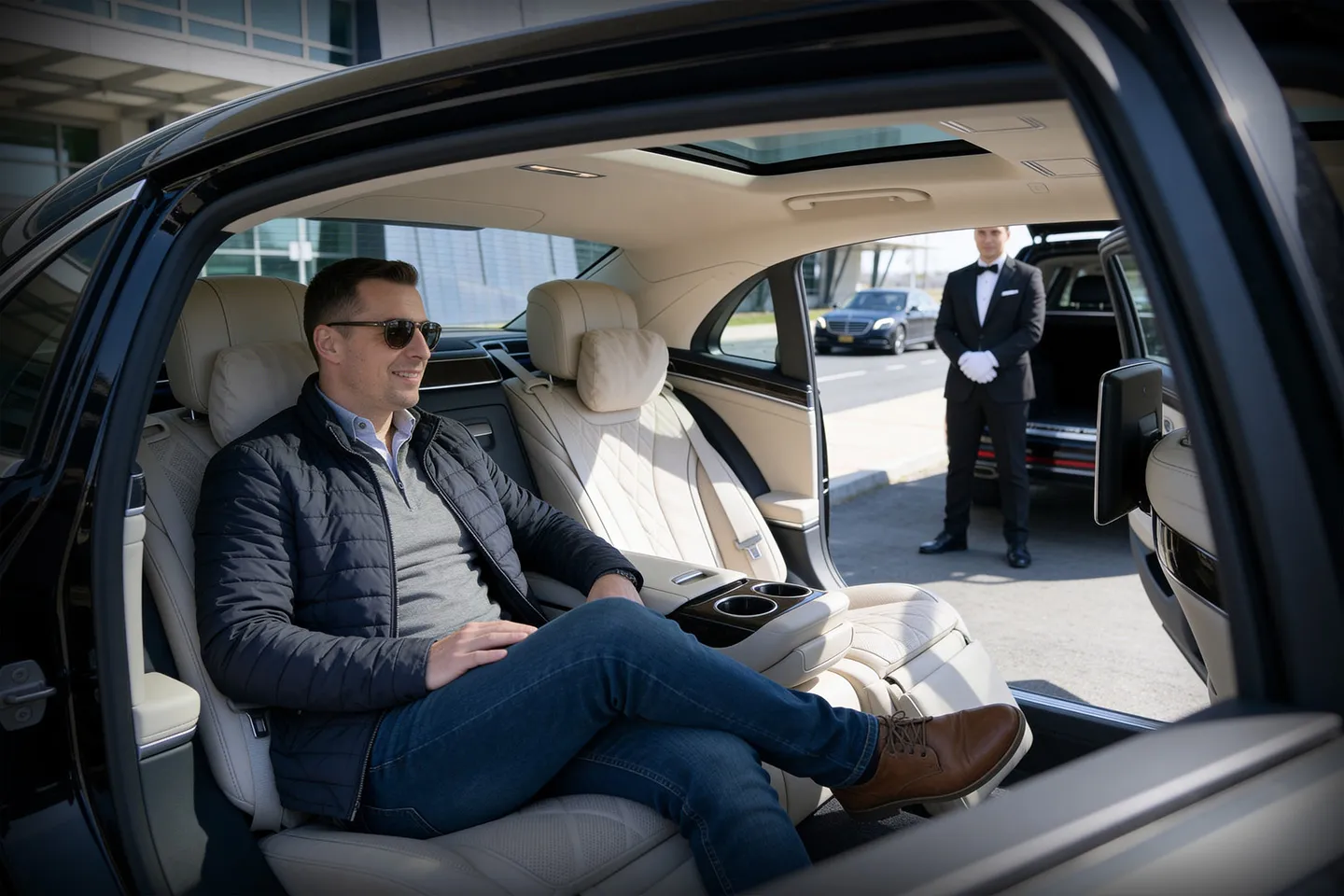 Luxury black car service near Wilkes-Barre Scranton International Airport for pickup and drop-off