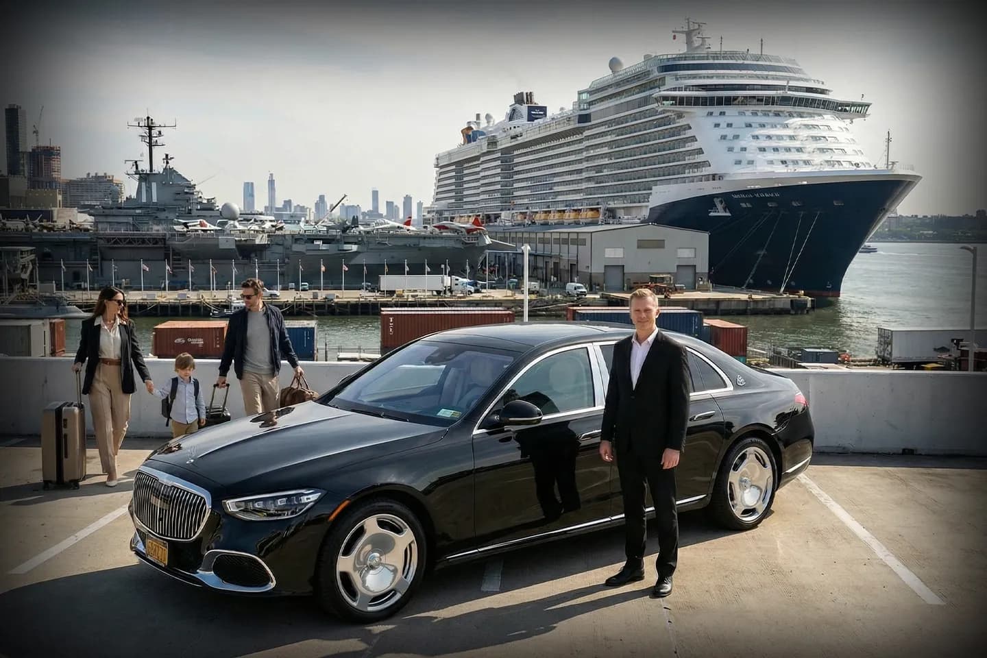 Professional car service to Manhattan Cruise Terminal with luxury vehicle and chauffeur