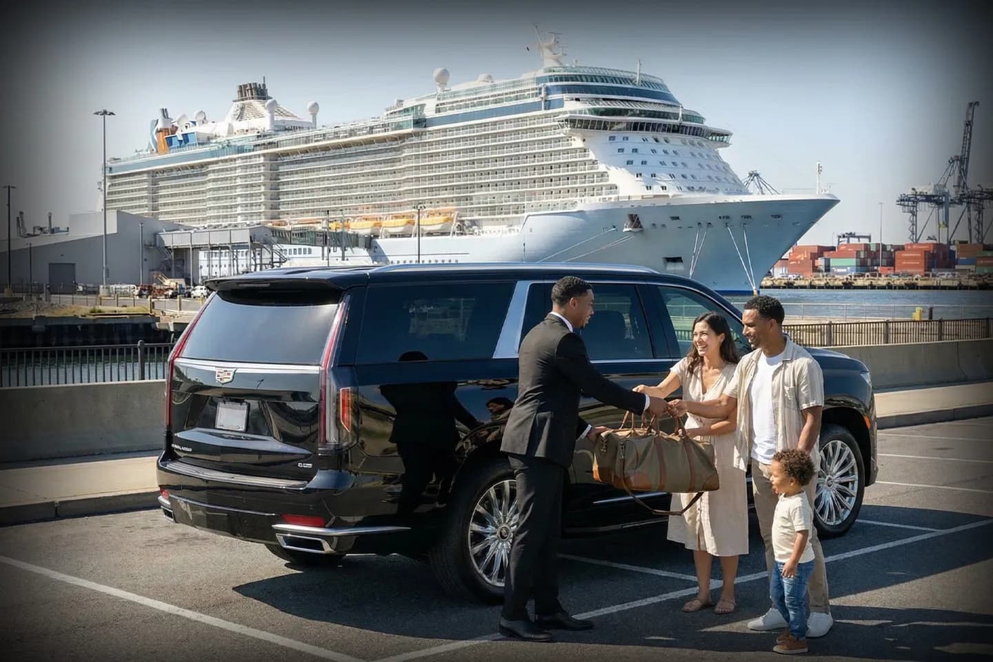 Luxury SUV and shuttle service for group transportation to Cape Liberty Cruise Port