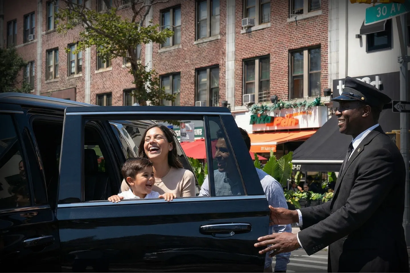 Airport transfer vehicle in Queens, NY with chauffeur
