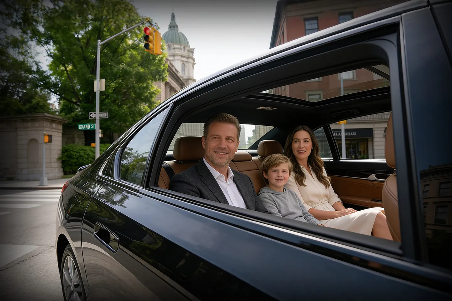 Professional chauffeur assisting client in Broome NY