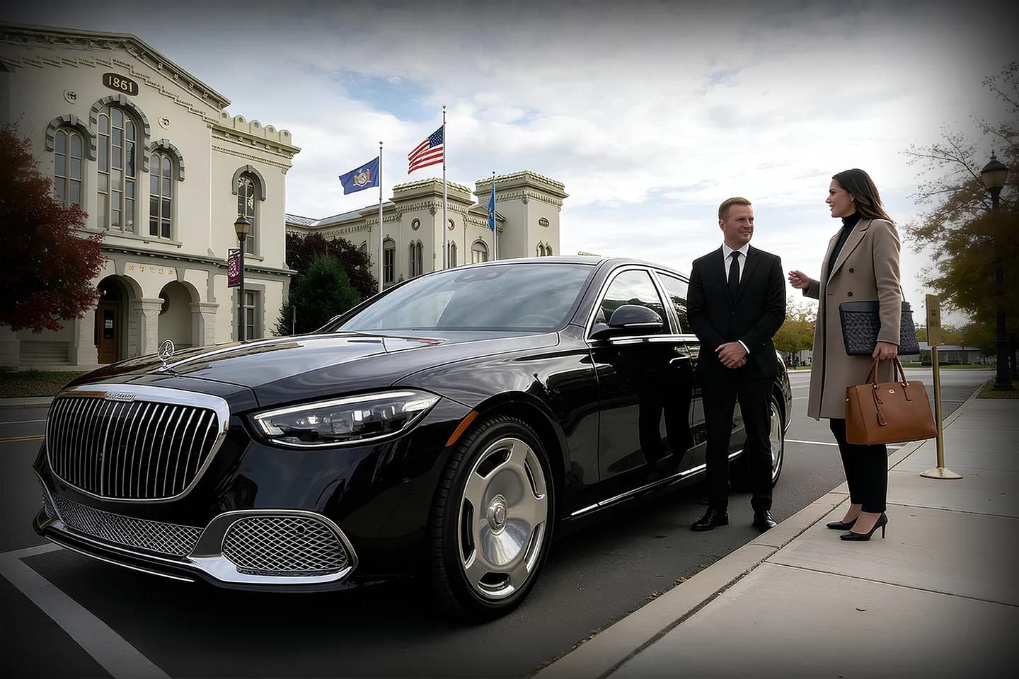 Luxury sedan used for Chemung NY chauffeur service rides