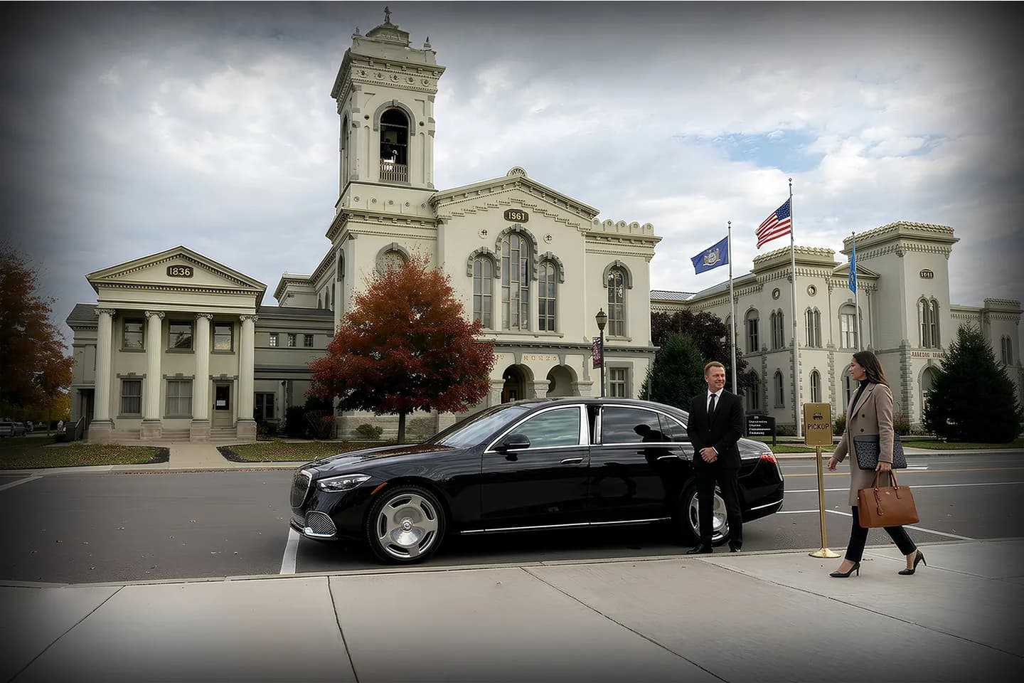 Airport transfer vehicle by Chemung NY chauffeur service