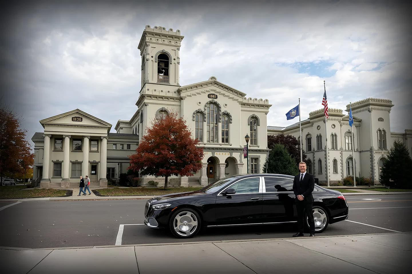 Premium black car for Chemung NY chauffeur service travel