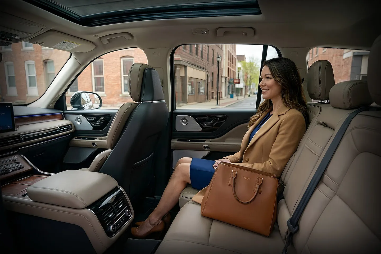 Professional chauffeur opening door for client in Herkimer NY car service setting