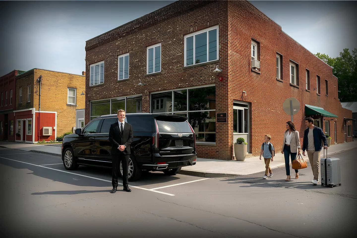 Wedding transportation by Livingston NY chauffeur service with elegant black car and uniformed driver