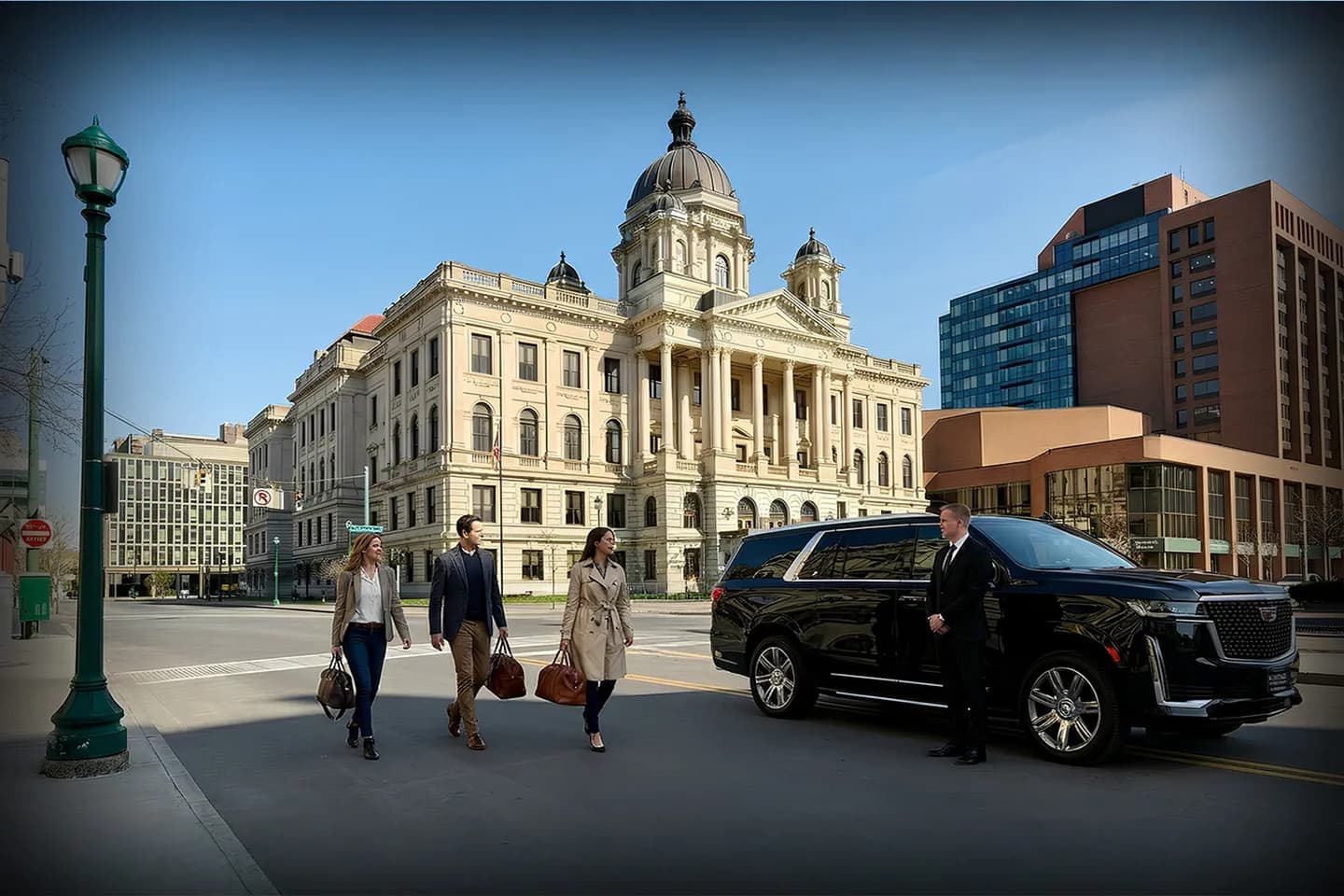 Clean interior of premium vehicle used by Onondaga NY chauffeur service for corporate travel