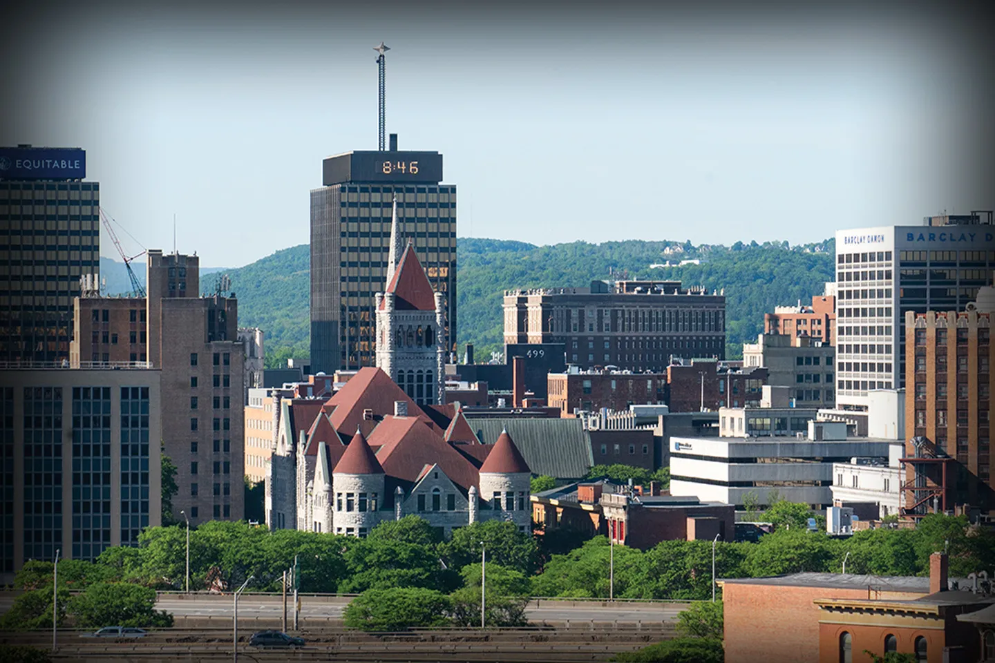 Luxury SUV from Onondaga NY chauffeur service ready for airport transfer pickup