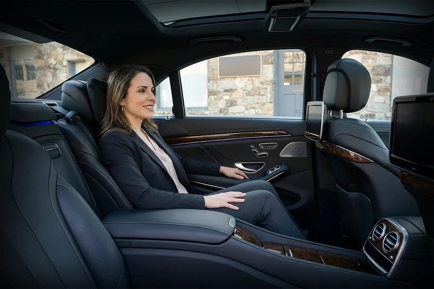 Executive Arkansas AR Car Service SUV transporting business traveler through Arkansas highway