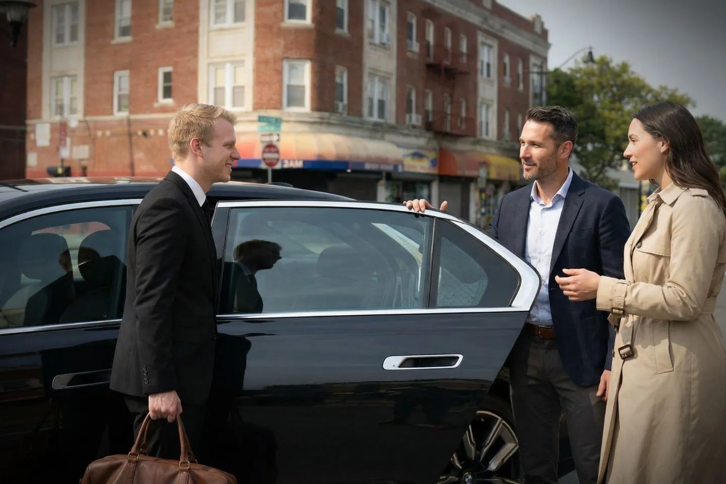 Black luxury SUV on road providing Essex, NJ Car Service for corporate travel and executive transportation