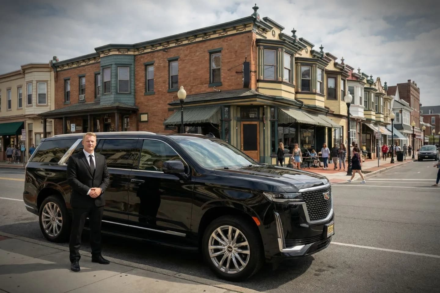 Nighttime airport transfer by Gloucester NJ car service with professional driver and luggage assistance