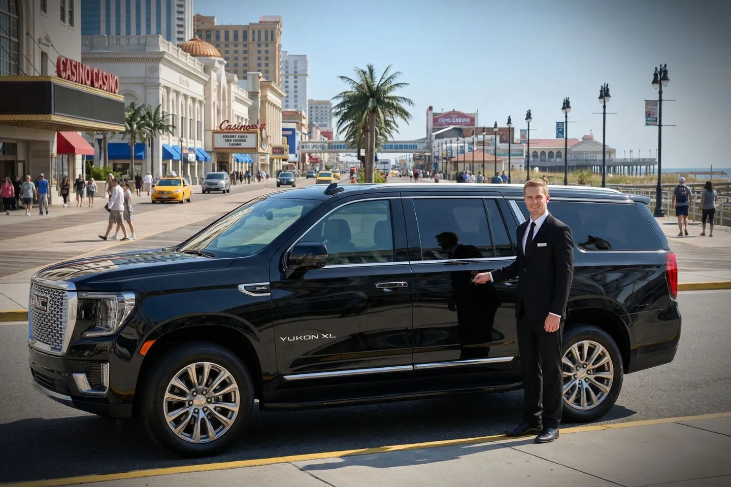 Corporate traveler using Hudson, NJ Car Service for reliable business transportation