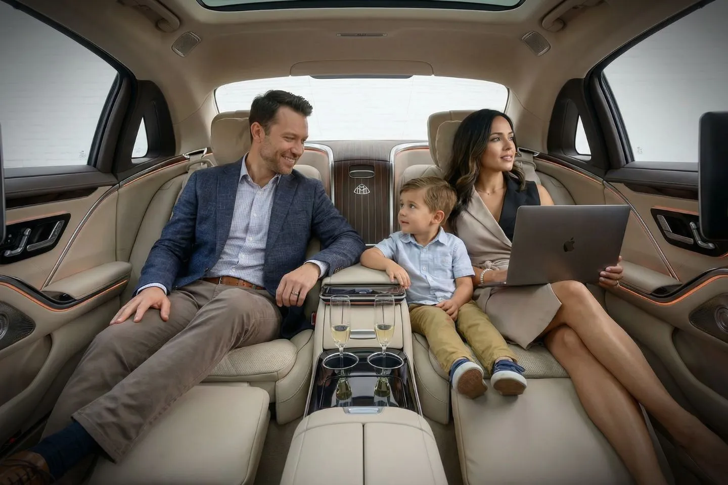 Professional chauffeur opening door for client using Hunterdon NJ car service