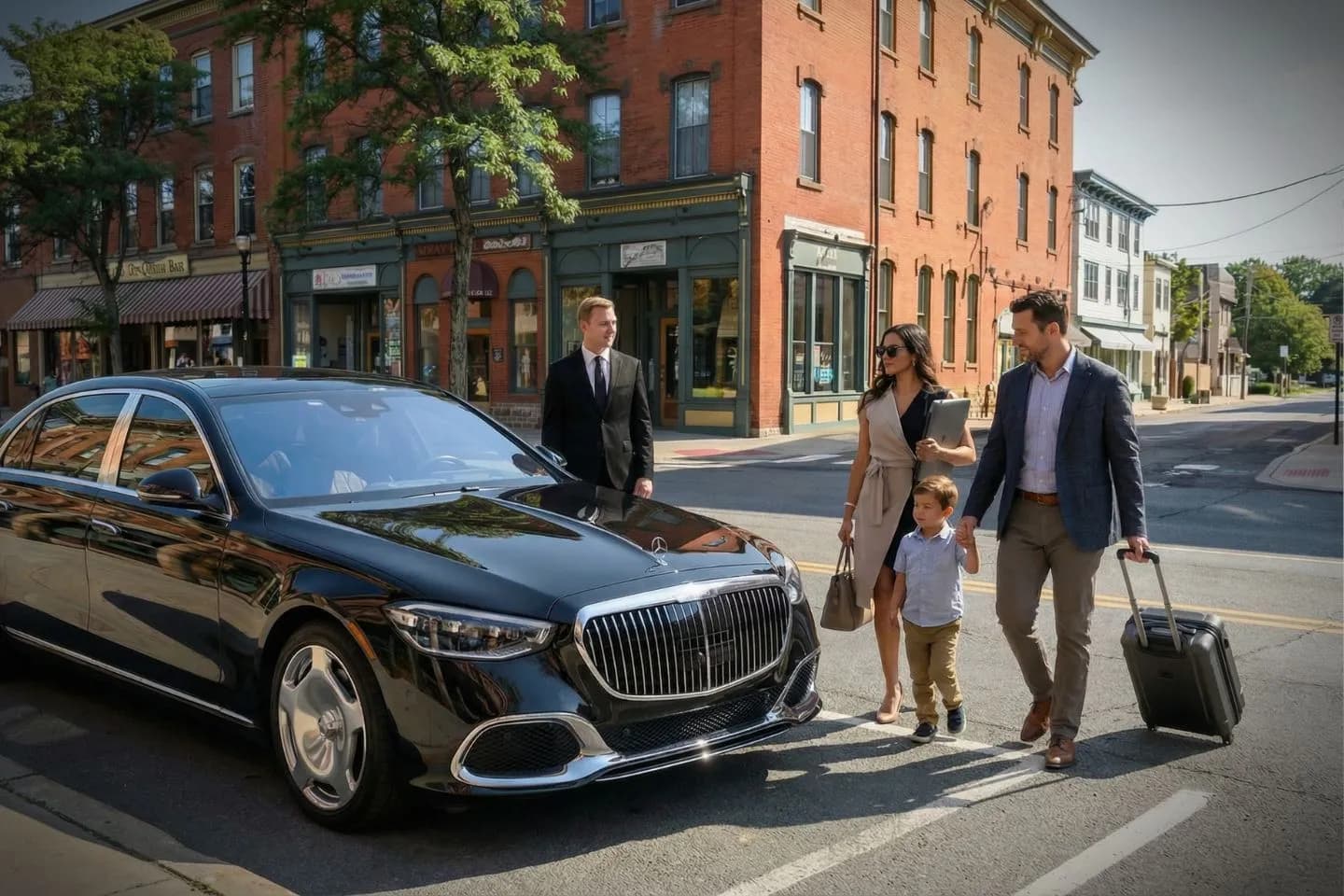 Wedding transportation by Hunterdon NJ car service with elegant luxury vehicle