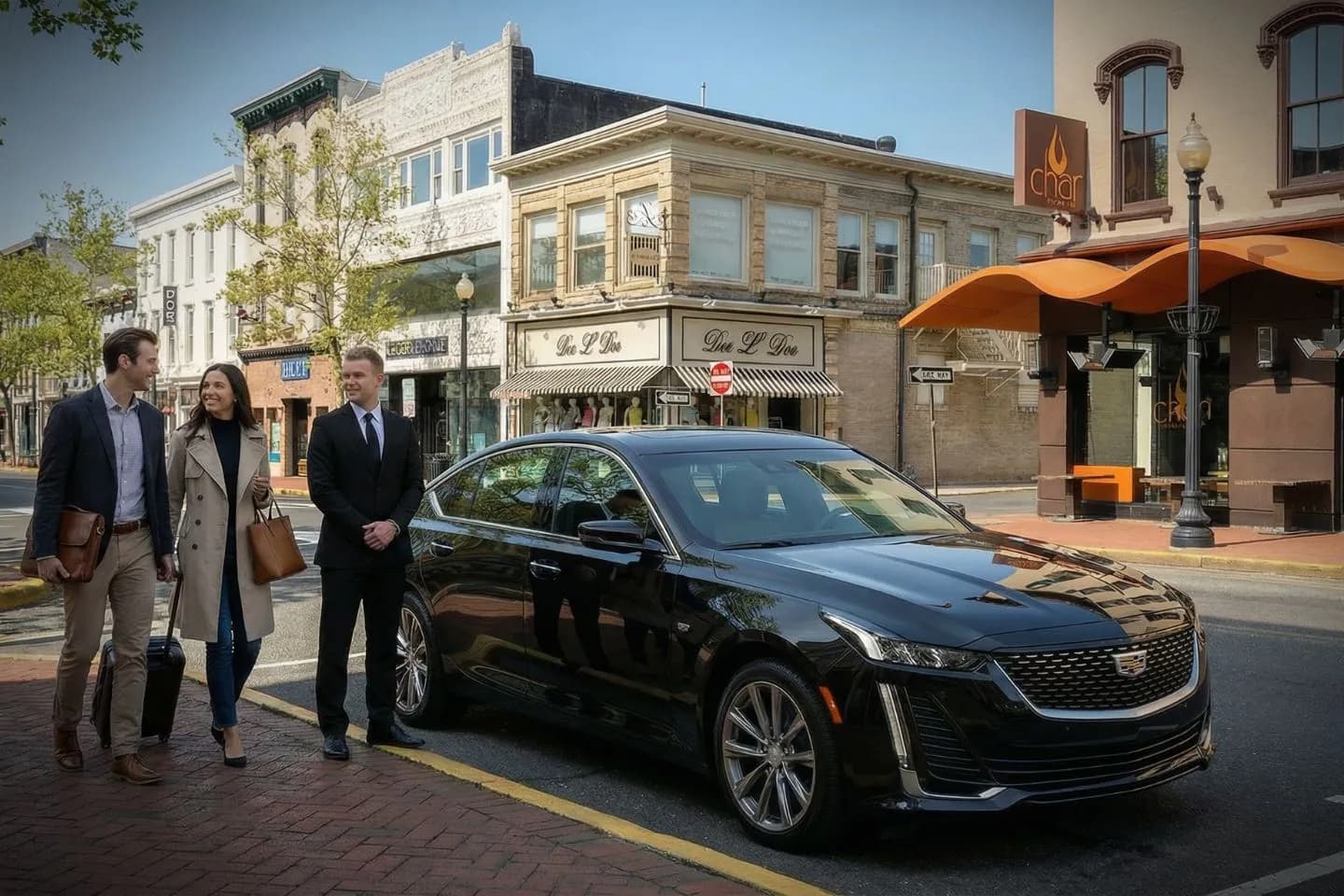 Professional driver with Monmouth, NJ Car Service providing executive airport transfer in clean black car