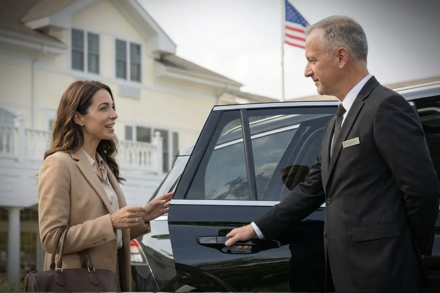 Executive riding in Warren NJ Car Service black SUV with clean interior and professional driver