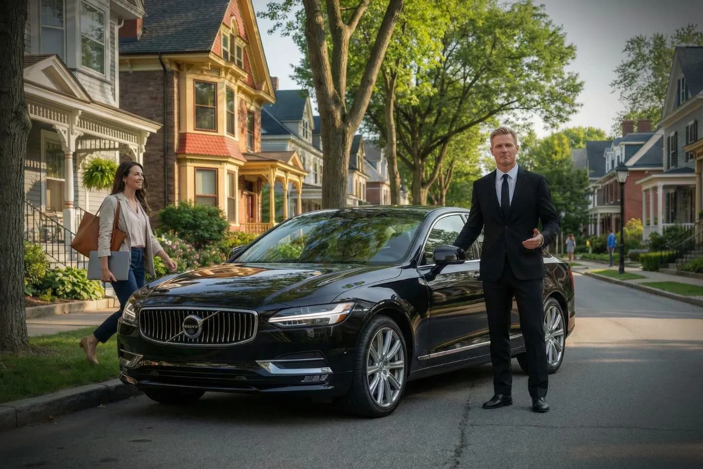 Professional Windham CT Car Service driver assisting client with luggage at airport terminal
