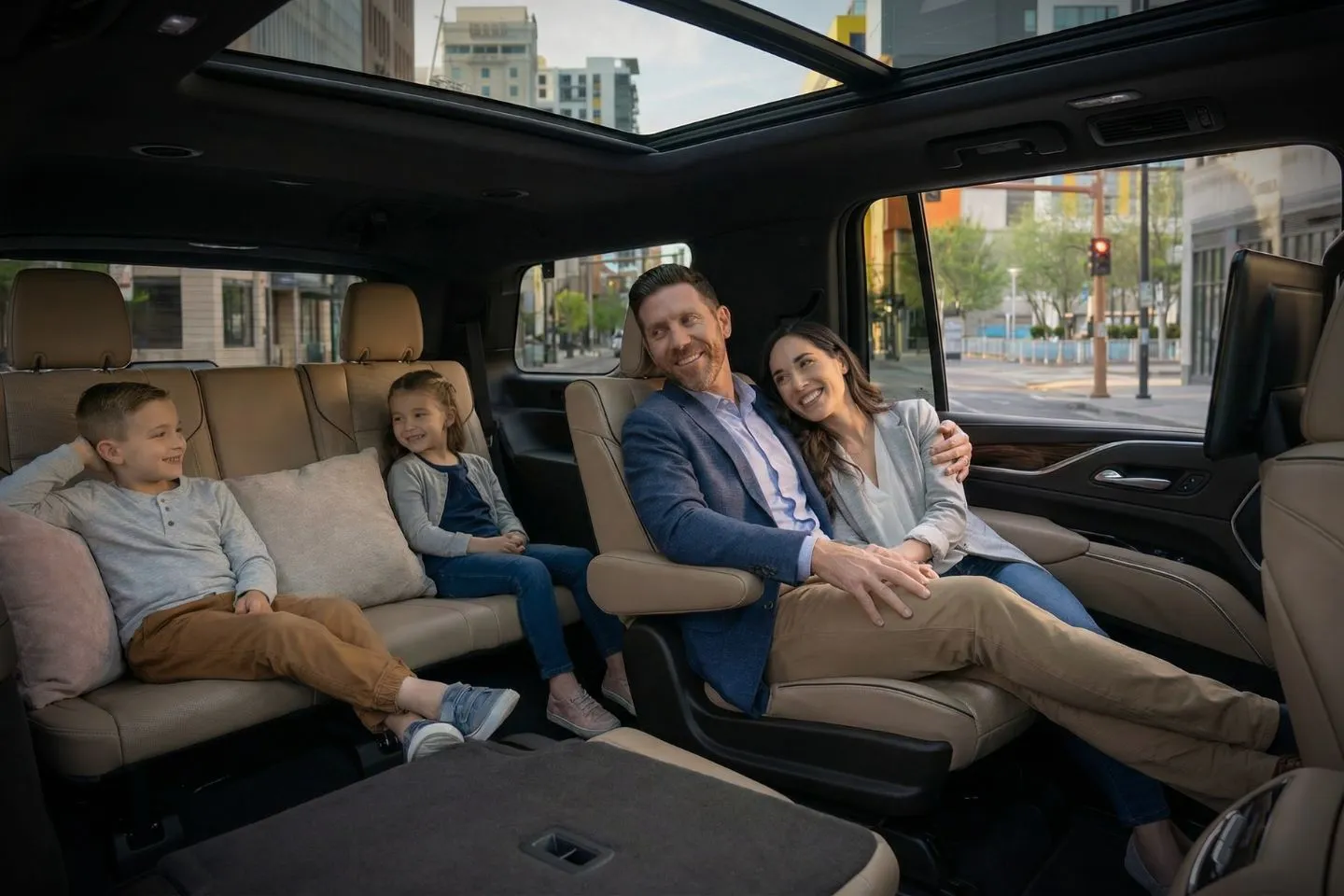 Chauffeur in uniform driving premium car for Arizona chauffeur service with desert backdrop