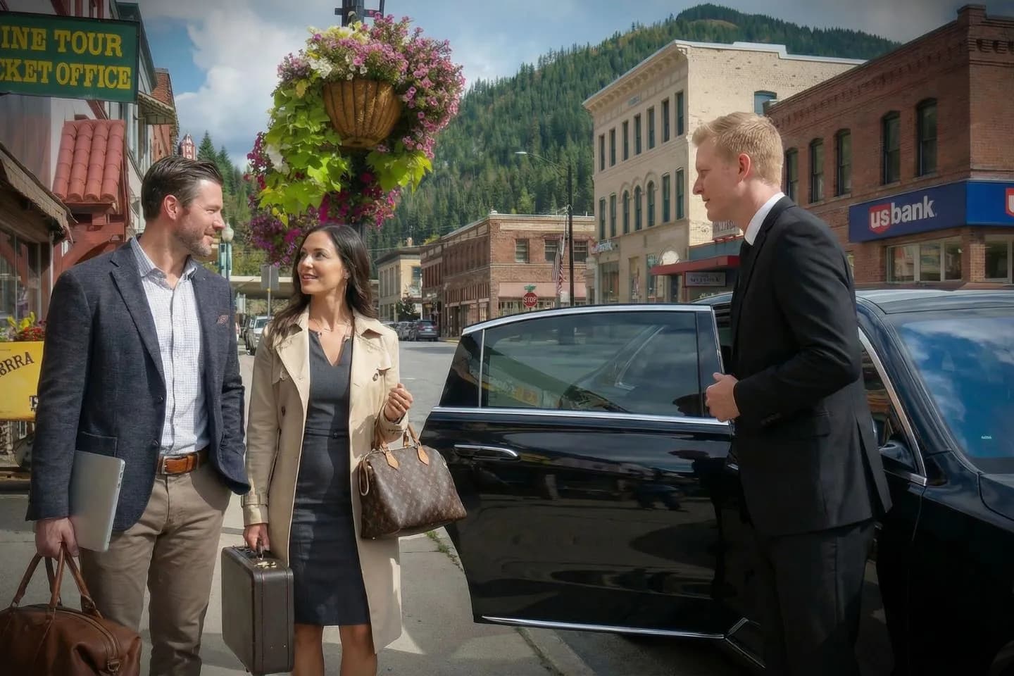 Executive SUV used for Idaho, ID Chauffeur Service outside a business hotel