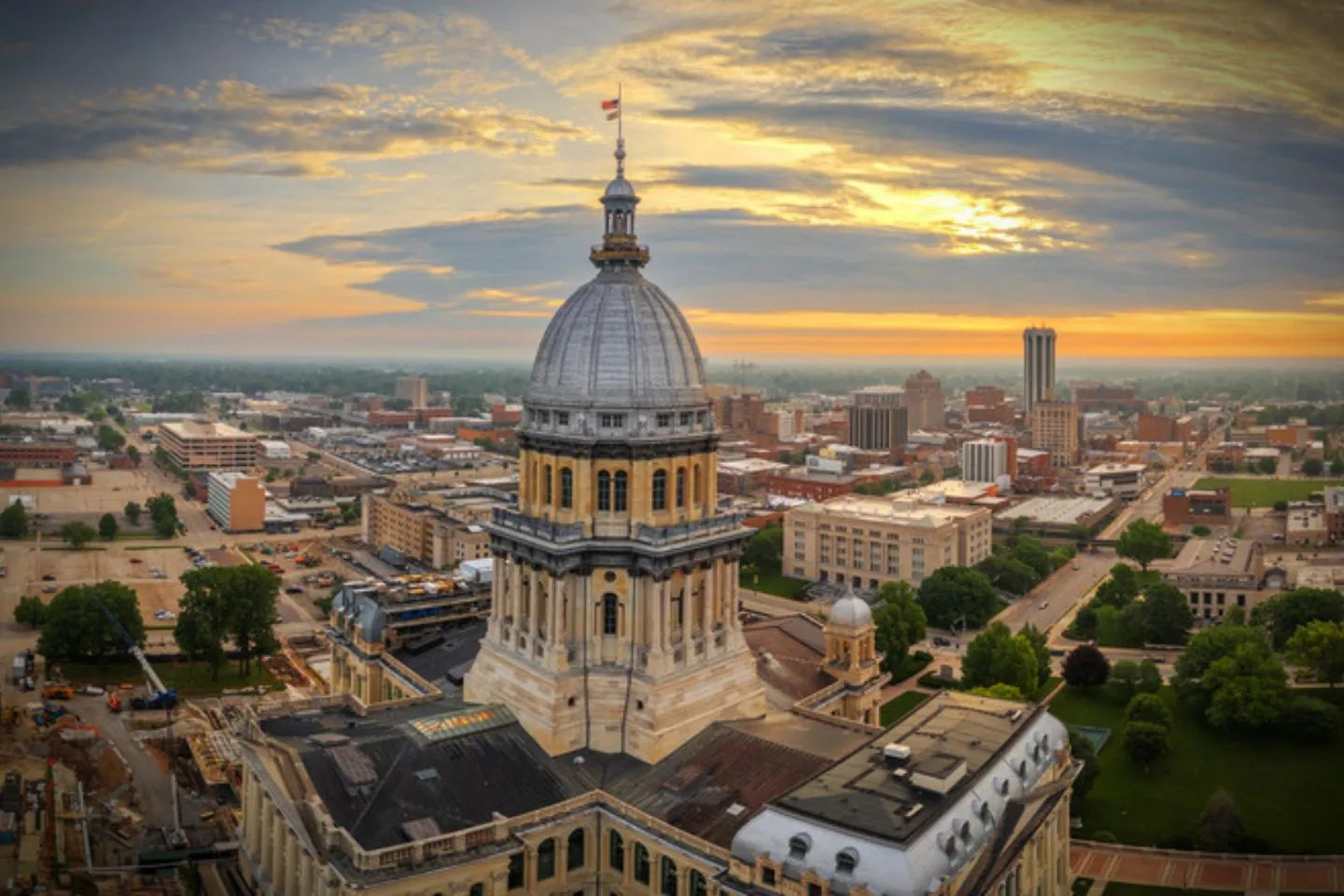 Chauffeur assisting passenger with luggage during Illinois, IL chauffeur service airport transfer