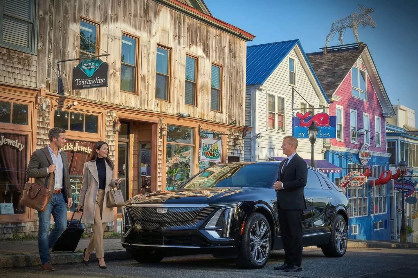 Maine chauffeur service executive car ready for airport transfer with luggage assistance