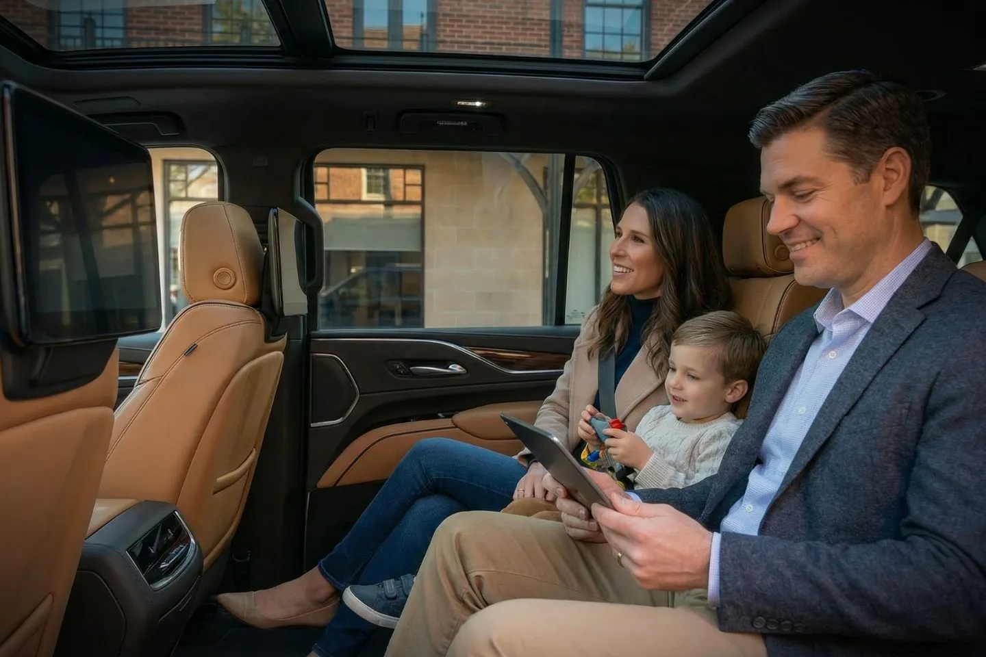 Professional chauffeur driving luxury vehicle on Mississippi highway for airport transfer service