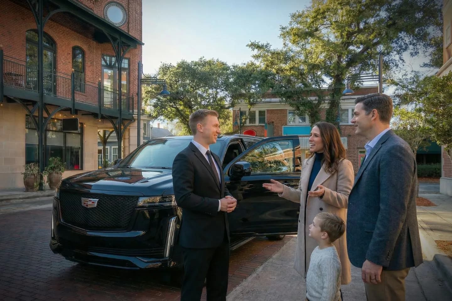 Executive traveling in luxury car with Mississippi, MS Chauffeur Service during business trip