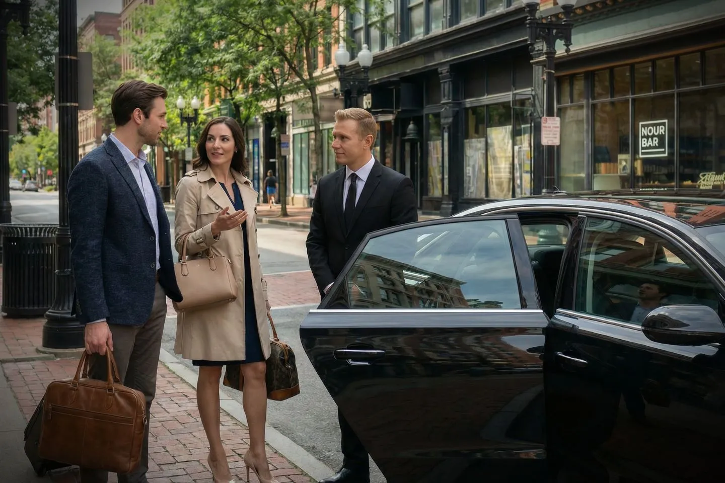 Airport pickup limousine Rhode Island RI Chauffeur Service clean luxury interior leather seats