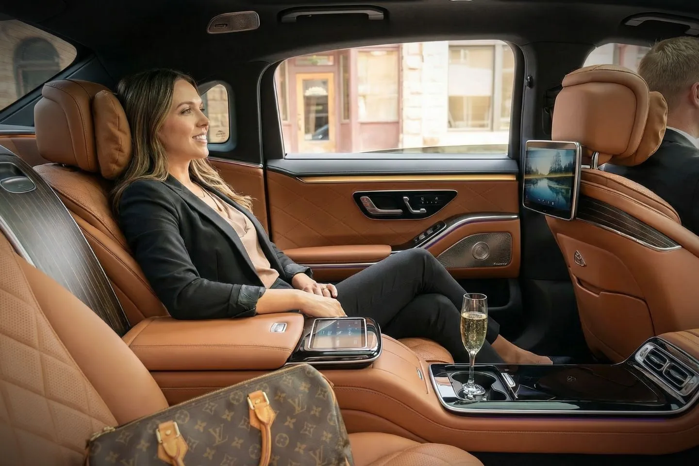 Airport terminal pickup South Dakota SD Chauffeur Service luxury vehicle waiting curbside