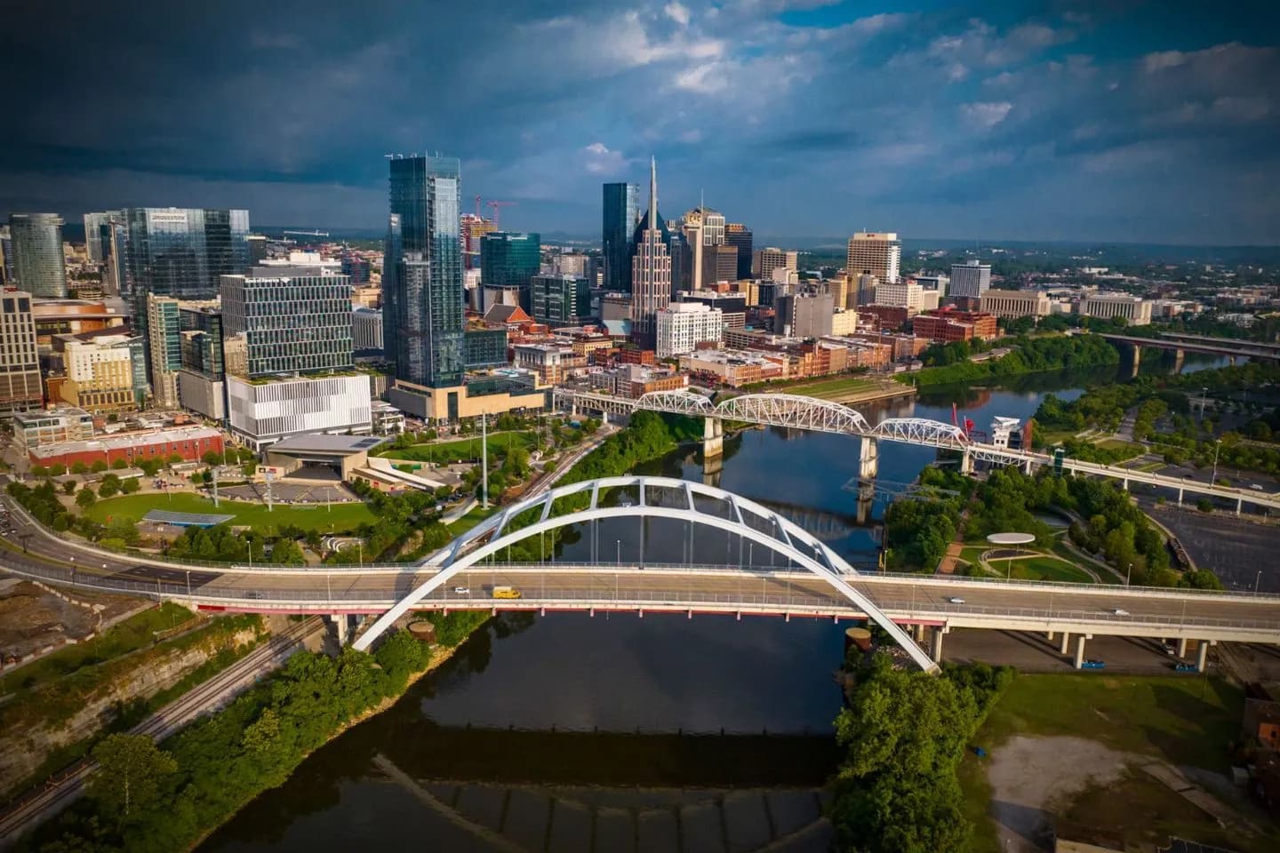 Executive limousine on Memphis city street showing Tennessee, TN Chauffeur Service premium travel