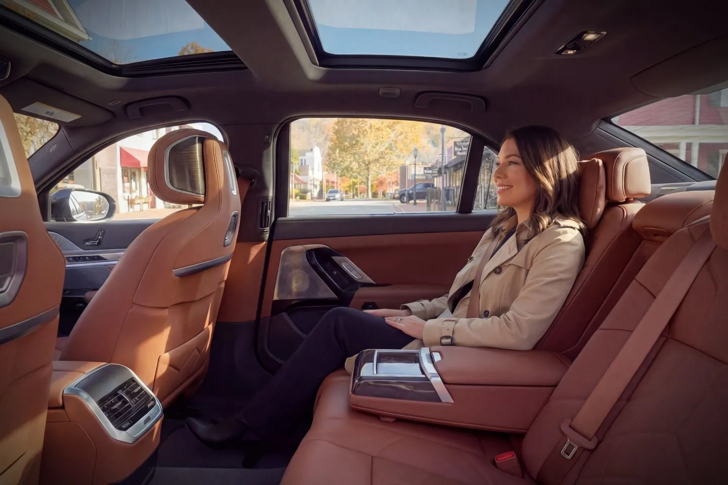 Virginia, VA chauffeur service driver opening door for client in luxury vehicle downtown