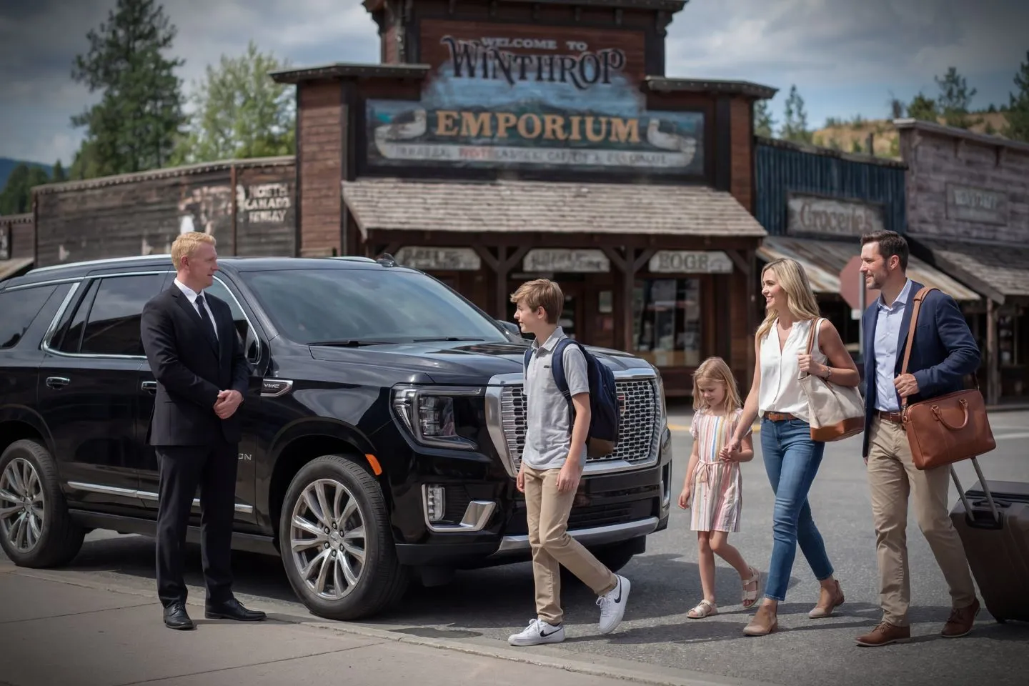 Washington, WA chauffeur assisting passenger with luggage at airport terminal during premium transfer service