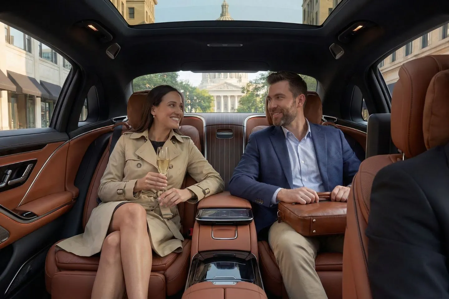 Professional chauffeur opening car door in Wisconsin, WI Chauffeur Service setting