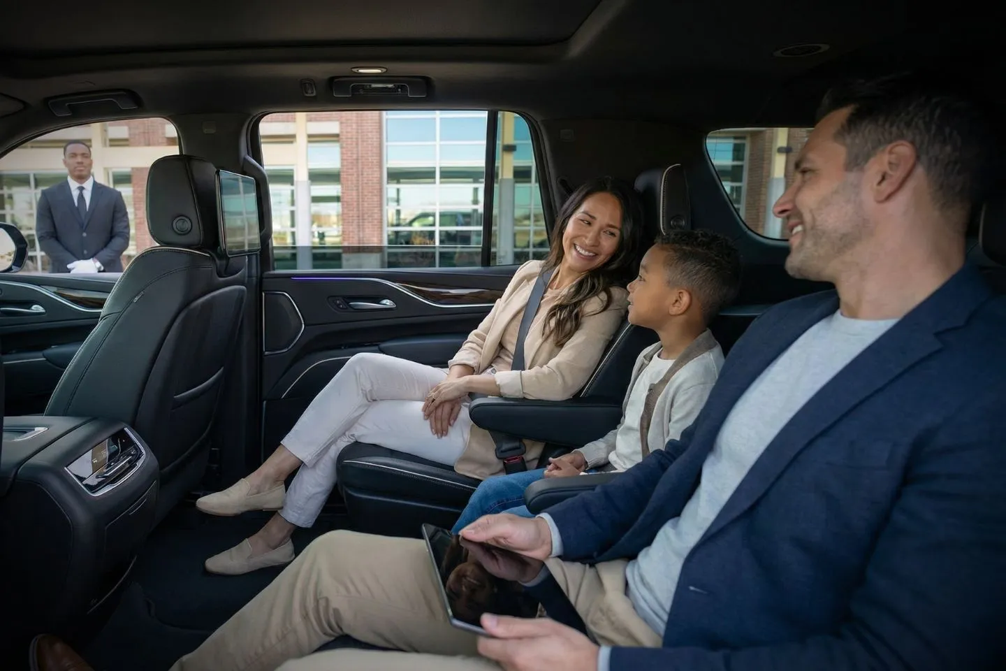 Clean interior of Arkansas, AR Car Service vehicle showing premium seating and comfort features