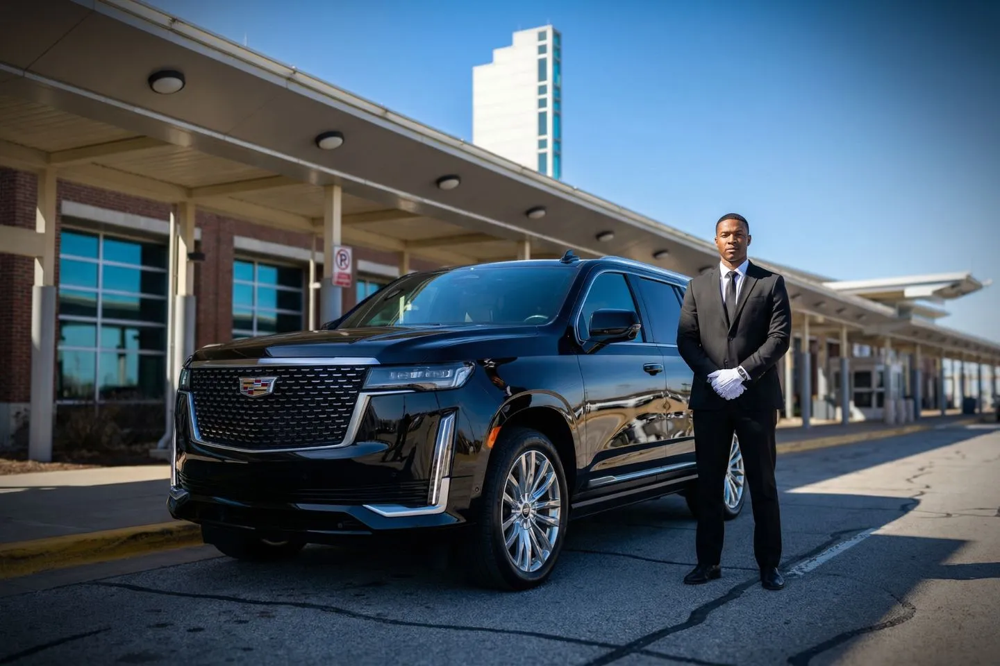 Nighttime view of Arkansas, AR Car Service luxury vehicle offering reliable and secure transportation across Arkansas