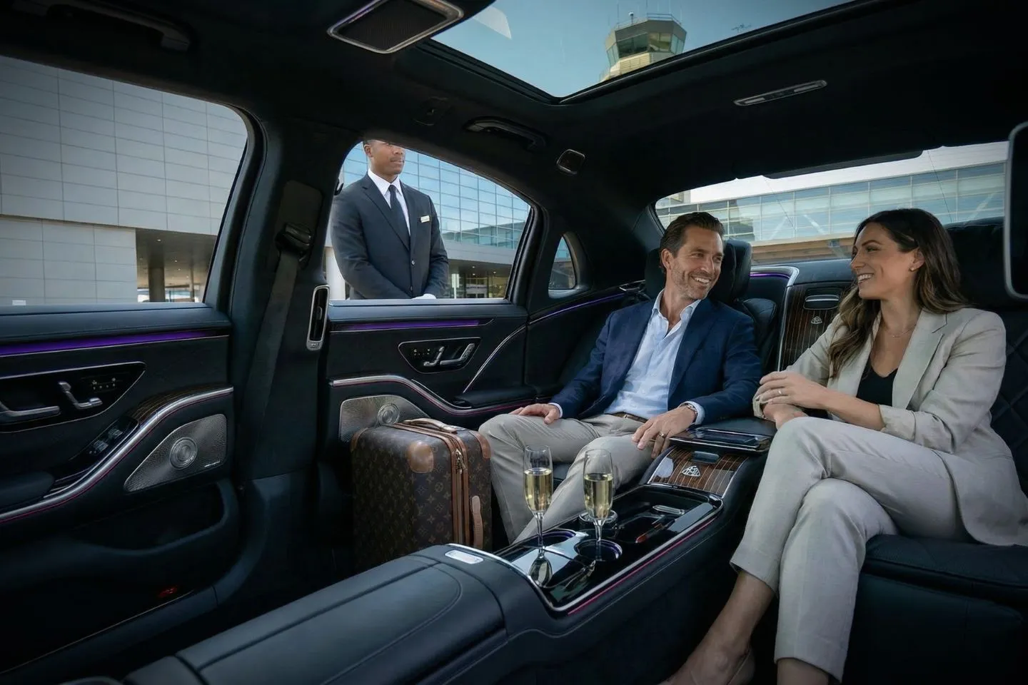 Corporate business travel Maine, ME Car Service with professional driver inside clean premium vehicle interior