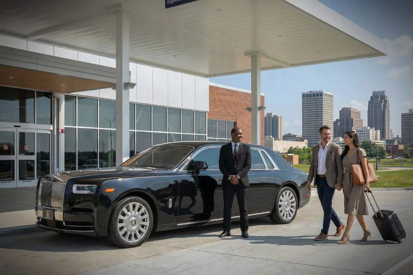 Missouri, MO Car Service black SUV arriving downtown Missouri for corporate travel pickup