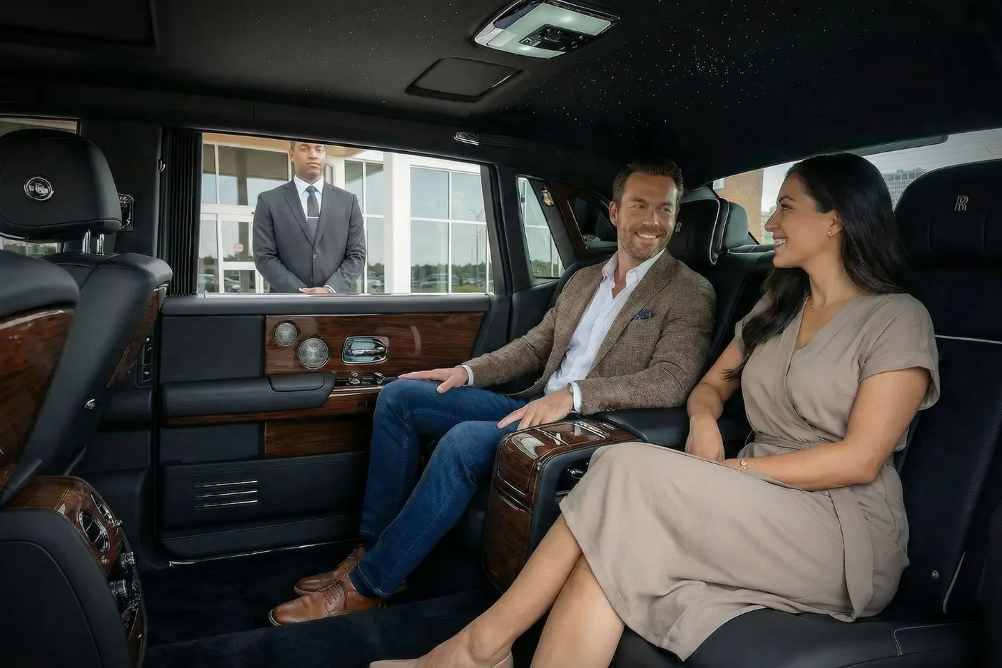 Luxury interior Missouri, MO Car Service vehicle with leather seats clean professional cabin