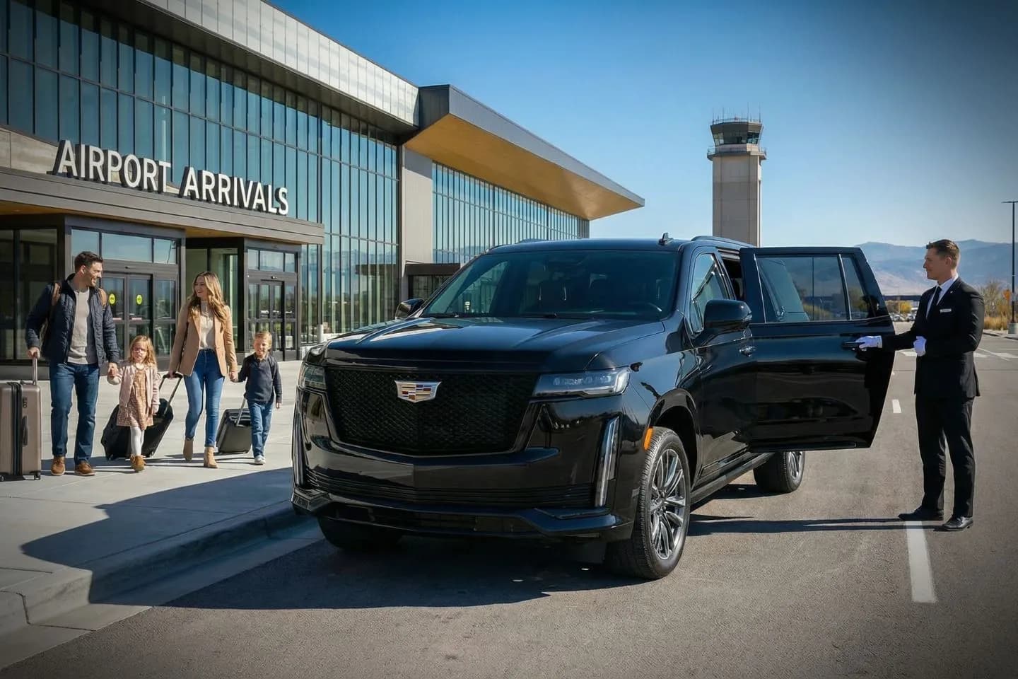 Montana MT Car Service fleet of luxury vehicles parked in downtown Montana area