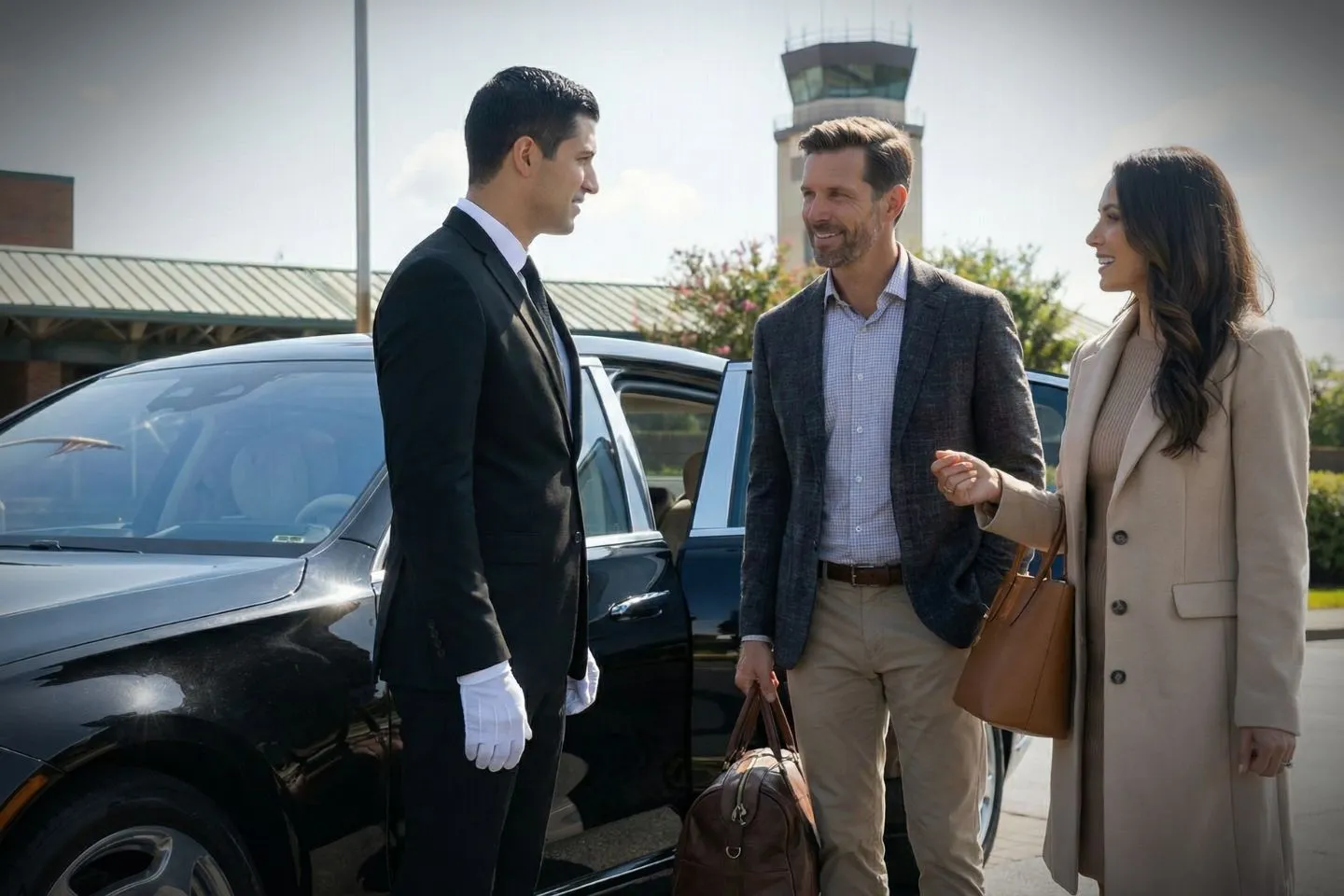 Black SUV from North Carolina, NC Car Service ready for airport transfer with luggage assistance