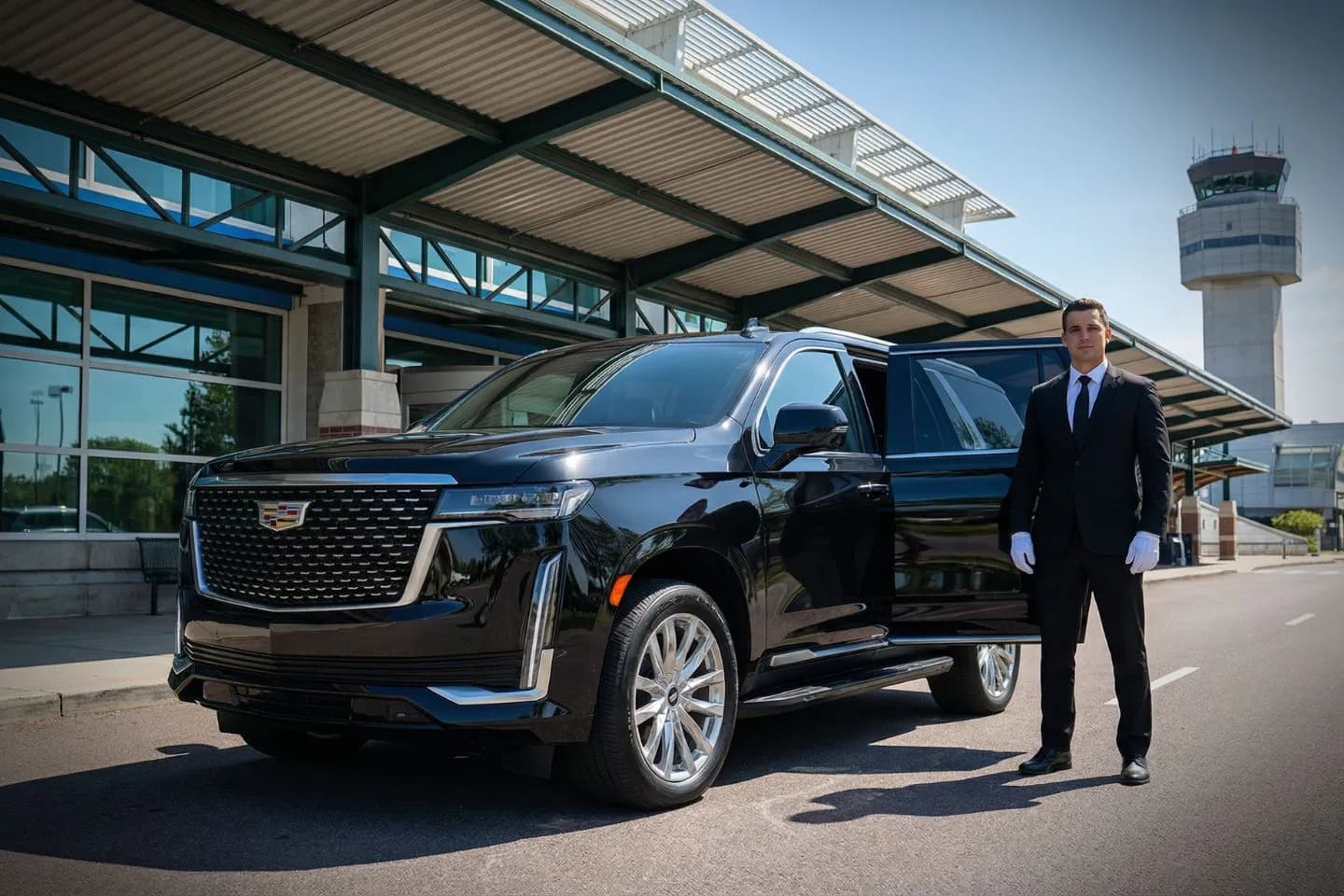 Business traveler riding in Vermont VT car service luxury interior with comfortable seating