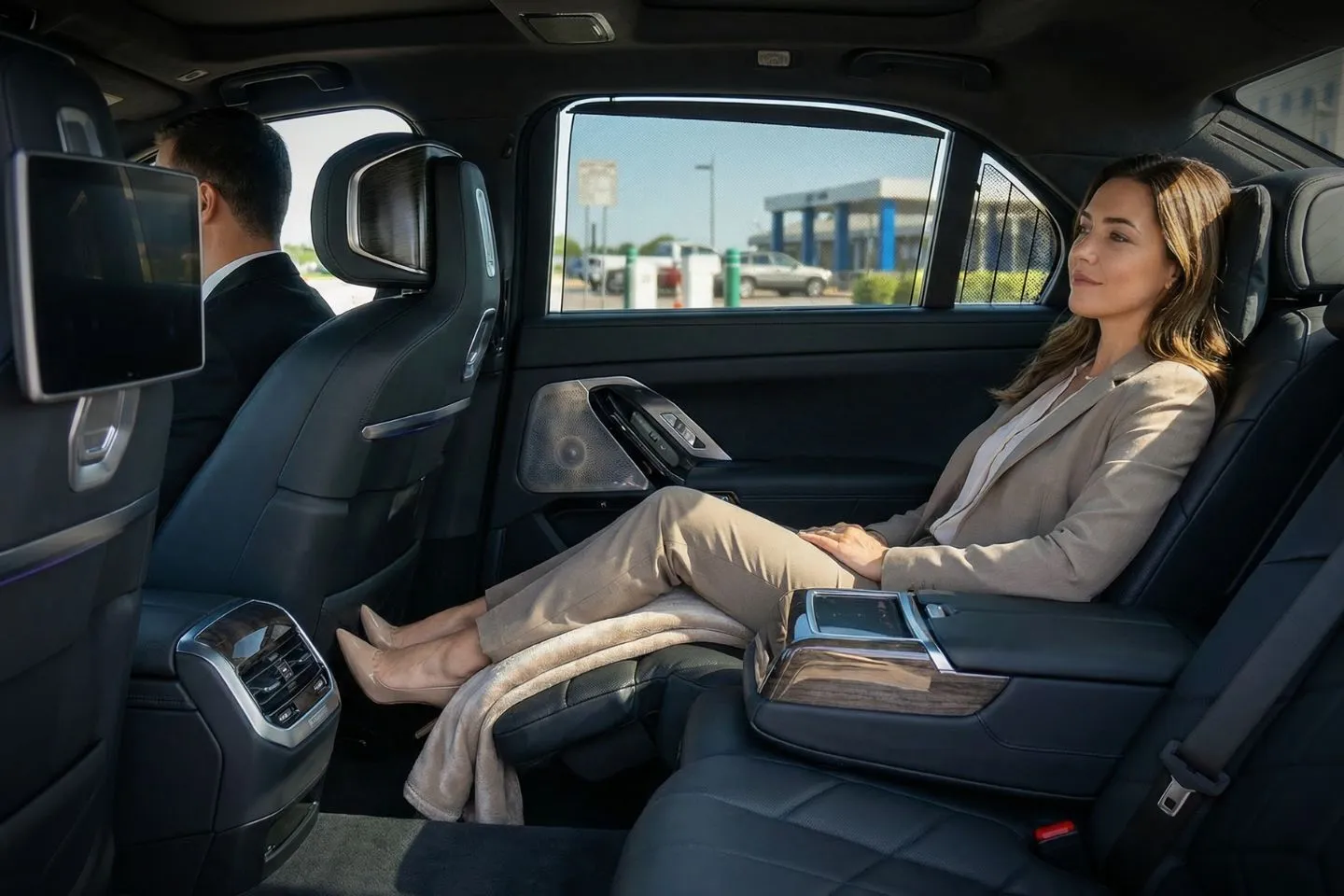 Elmira Corning Regional (ELM) Car Service SUV outside JFK Airport terminal New York NY